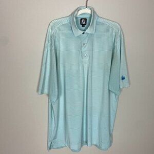 FootJoy Striped Golf Polo Sweat Wicking Mens XL Blue